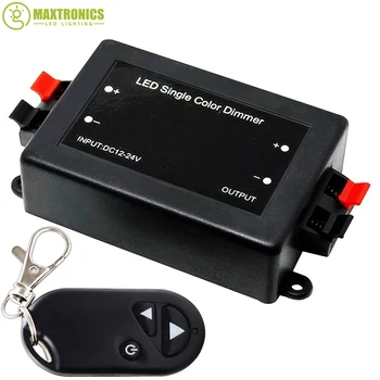 

DC12V 24V RF Wireless Remote LED Single Color Dimmer Brightness Controller Switch Lamp For 5050 3528 Single Color Strip Lights