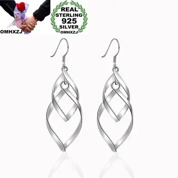 

OMHXZJ Wholesale Personality Fashion OL Woman Girl Party White Gold Hollowed Leaves 925 Sterling Silver 18KT Gold Earrings YE282
