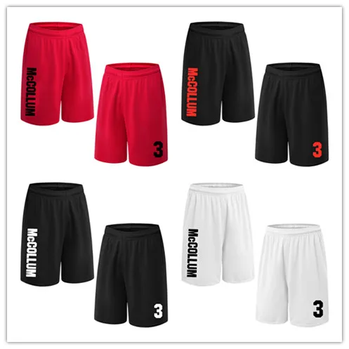 

BONJEAN Design Men 3 CJ McCollum Print Basketball With Pockets Quick Dry Breathable Training Running Sport Shorts