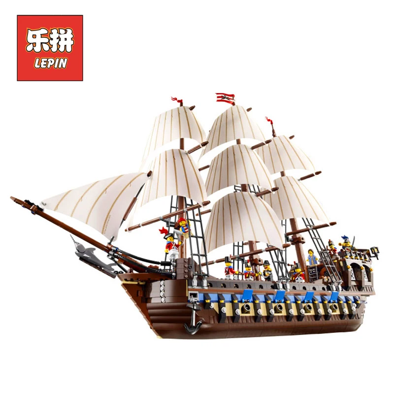

LEPIN 22001 Pirate Ship warships Model Building Kits Block Briks Boy Educational Toys Model Gift 1717pcs LegoINGlys 10210