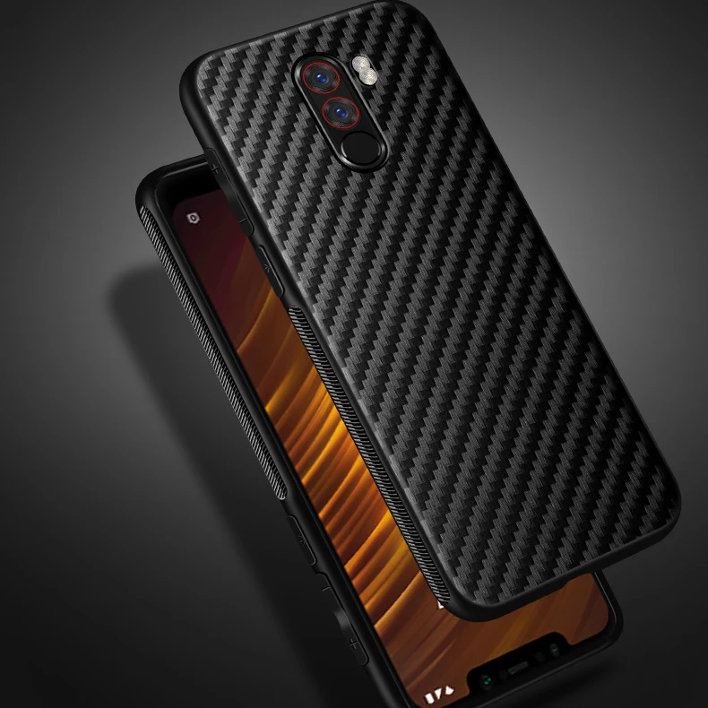 Для Xiaomi Pocophone F1 чехол из углеродного волокна ультра-тонкая задняя крышка для Xiaomi Pocophone F1 глобальная версия Мягкий ТПУ силиконовый чехол