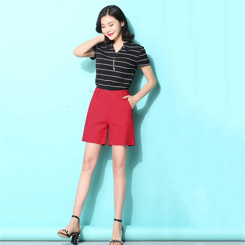 Slim Spring Summer Women Shorts Fashion Wild Casual High Waist Shorts 2019 New Large size Beach Wide Leg Shorts Women YH37 Slim Spring Summer Women Shorts Fashion Wild Casual High Waist Shorts 2019 New Large size Beach Wide Leg Shorts Women YH37