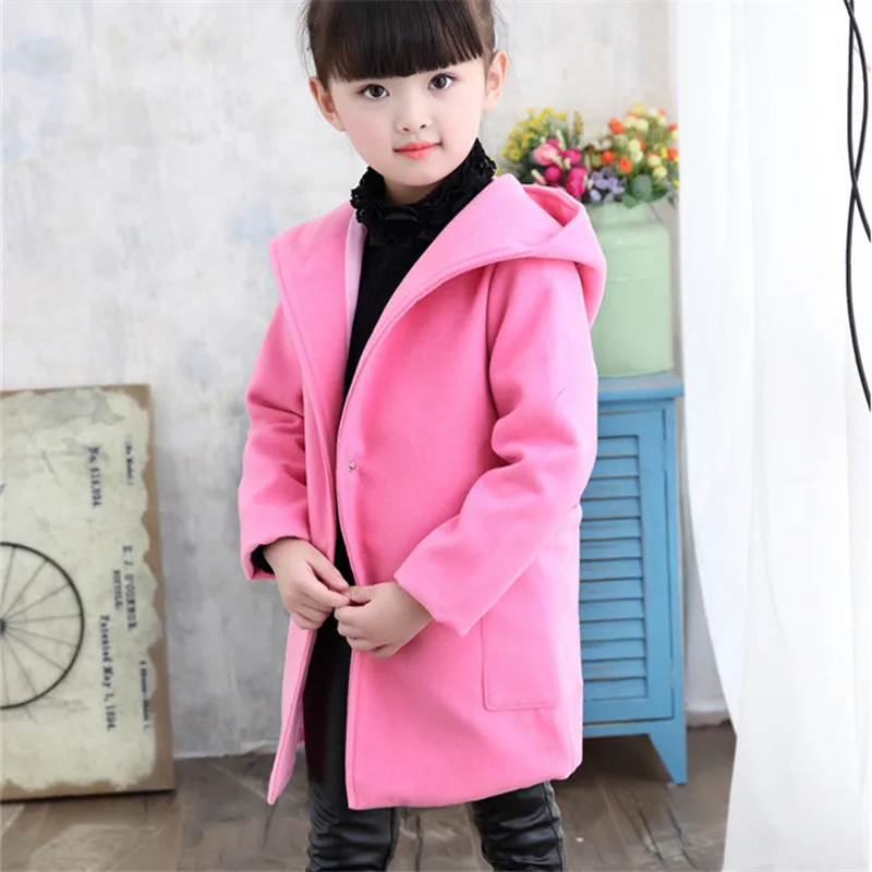 Демисезонный Повседневное девушка Шерстяное пальто casaco модная верхняя одежда Обувь для девочек детей Костюмы Infantil детские смеси куртка детская одежда