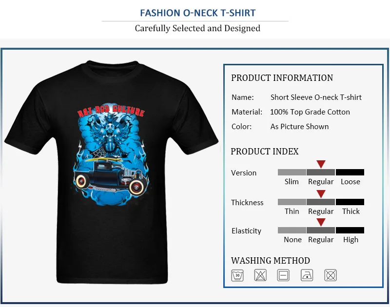 Rat Rod Culture 100% Cotton Fabric Men Short Sleeve Tees Normal Summer Fall Top T-shirts Design Tee-Shirts 2018 New O-Neck Rat Rod Culture