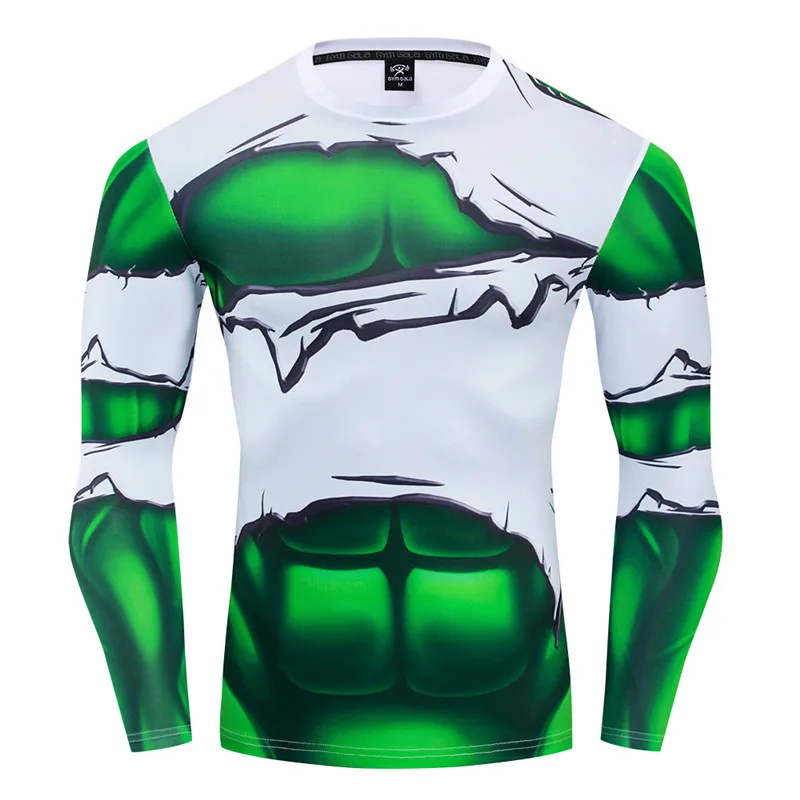 

Hulk Tshirts 3D Printed Marvel Tops Cosplay Costume Compression Shirt Fitness Bodybuilding Tshirt Men Tight Elastic High Quality