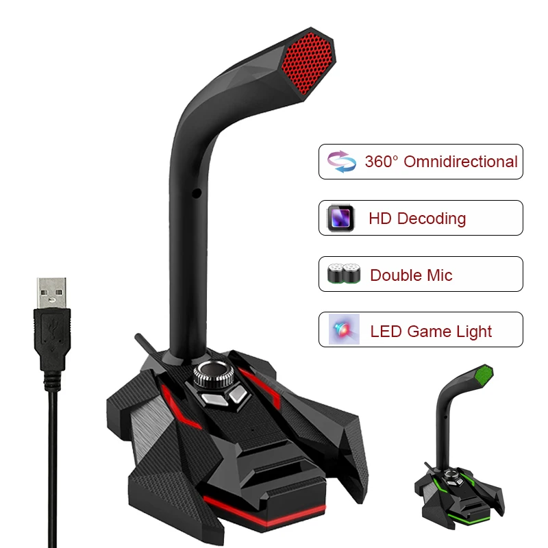 Динамический проводной микрофон USB Studio Gaming 360 Omnidirectionnel для компьютера
