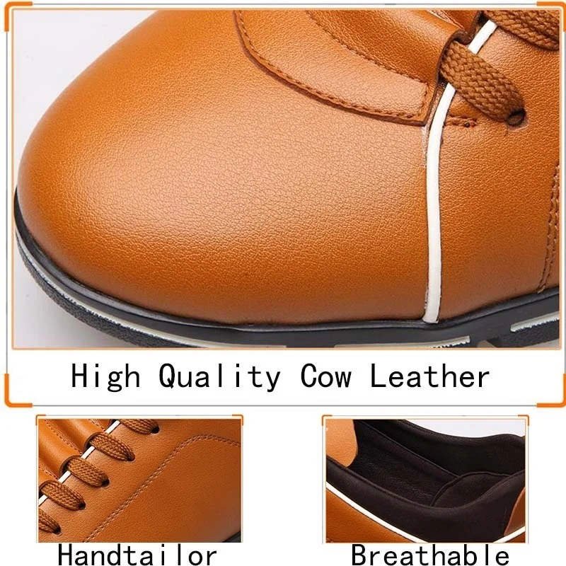 

Youbroer Men's Fashion Spring Autumn Casual Shoes for Men Leather Flats Increased Shoes Plus Size 39-48 Male Shoes loafers men