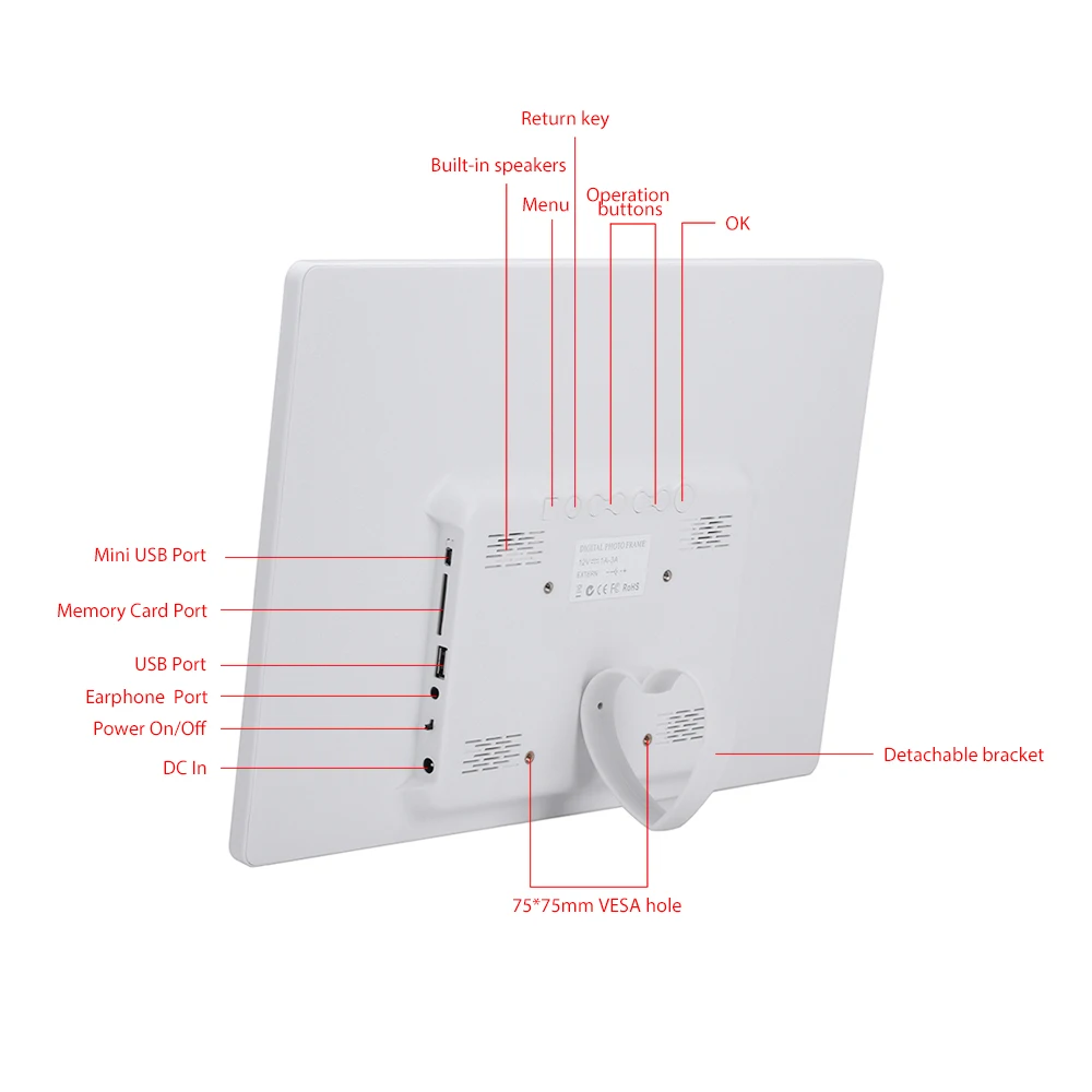 Andoer 15.6 Inch 1080P LED Digital Photo Picture Frame High Resolution 1920*1080 with Remote Control