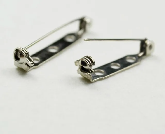 1000pcs 25mm High quality Brooch Locking Bar Pin Back with Safety Latch Clasp Back Pins for