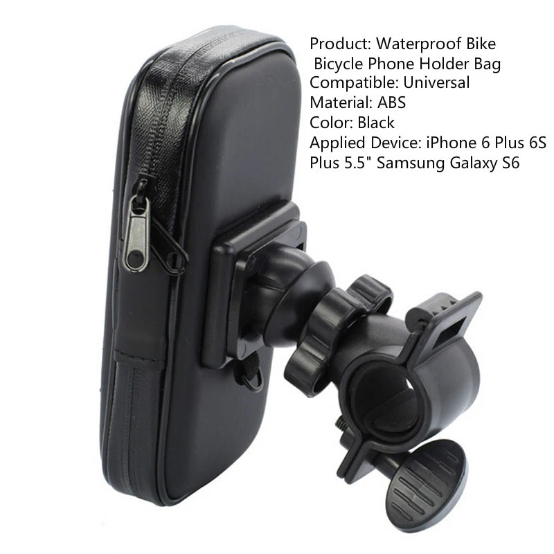 Fimilef Motorcycle Bike Ride Phone Waterproof Bag Case Adjustable Holder Handlebar Mount Dustproof Bag Navigation Phone Stand (2)