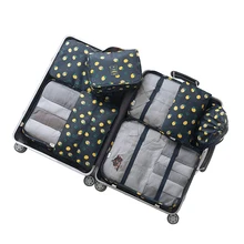 8 шт./компл. модные двойные молнии водонепроницаемые Полиэстеровые мужские и женские багажные дорожные сумки упаковочные кубики