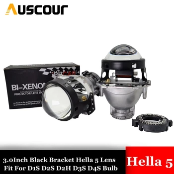 

2pcs 3.0 inch Bixenon hid Projector lens hella 5 xenon kit bulb black metal holder retrofit d1 d2 d3 d4 bulb car assembly Modify