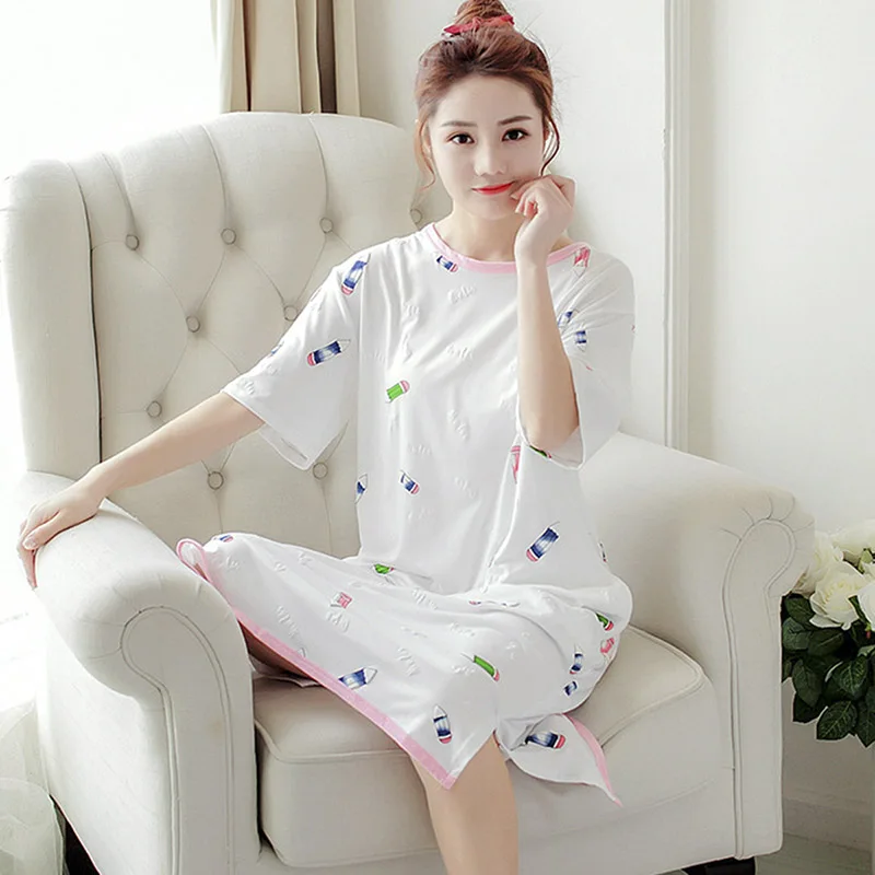 BreastFeeding dress 3XL Large Size Maternity Sleepwear cotton dresses