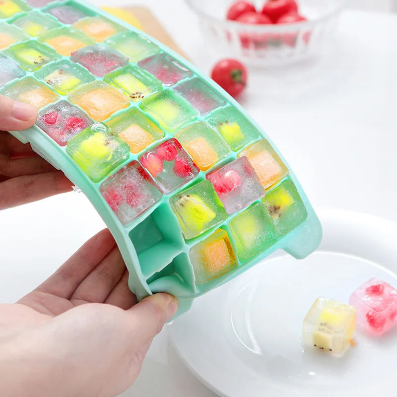 

Ice Cube Mold Box Home Kitchen Tool Summer Household Ice Box Creative Non-Toxic Silicone Lid Ice Mold Frozen Grid Popsicle