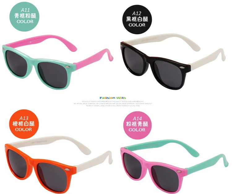 Новые солнцезащитные очки для девочек, детские солнцезащитные очки, детские очки, поляризованные линзы для девочек и мальчиков TR90, силиконовые зеркальные детские очки