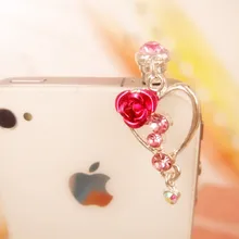 Пылезащитная заглушка высокого качества в форме персиковой розы для iPhone, смартфон, заглушка 3,5 мм, разъем для наушников