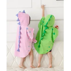 Baby Towels Hooded With Paw Dinosaur Ponchos Hooded Children's Bath Towel Kids Beach Towel Infant Bathrobe For 0-6 Years