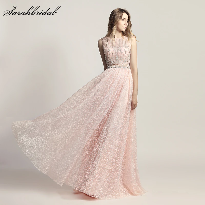 

Robe De Soiree Latest Luxury Styles Elegant Formal Long Evening Dresses A Line Crystal Party Gowns Real Photos LSX446