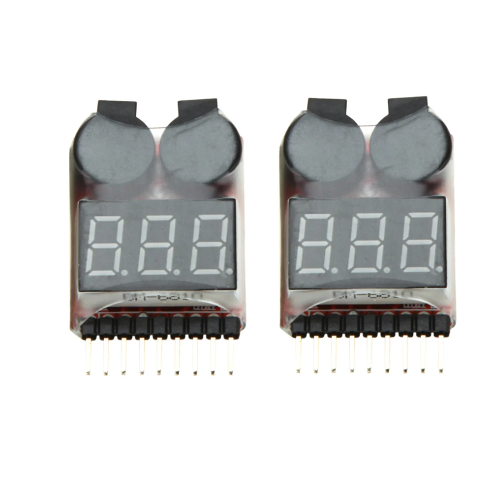 

2Pcs 1-8S Indicator RC Li-ion Lipo Battery Tester Low Voltage Buzzer Alarm