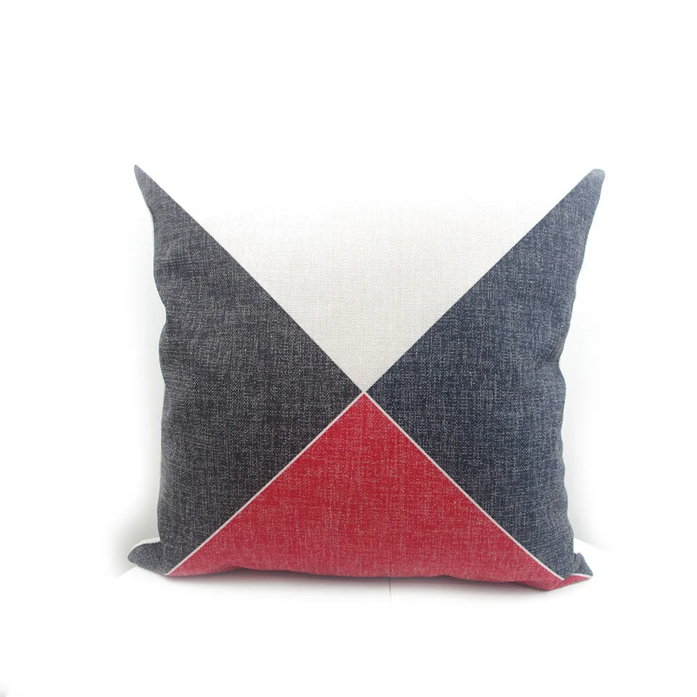 High end digital print red geometric pattern pillow case cushion cover