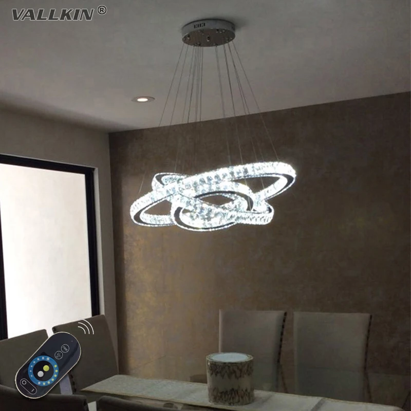 VALLKIN Modern Crystal Chandeier Home Lighting Decoration LED Pendant Lamp Fixtures with AC100 to 240 CE FCC