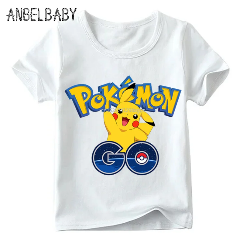 

Pokemon Go Character Print Children T shirt Boys and Girls Summer Short Sleeve White Tops Kids Casual T-shirt,ooo5095