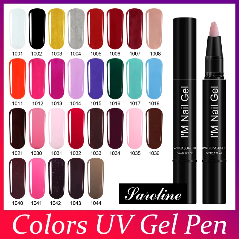 

Saroline Nude 35 Colors Gel Nail Pen Semi-permanent 5ML Glitter Nail Gel Polish Varnish Soak Off Dawdler UV Nail Art Gel Lacquer