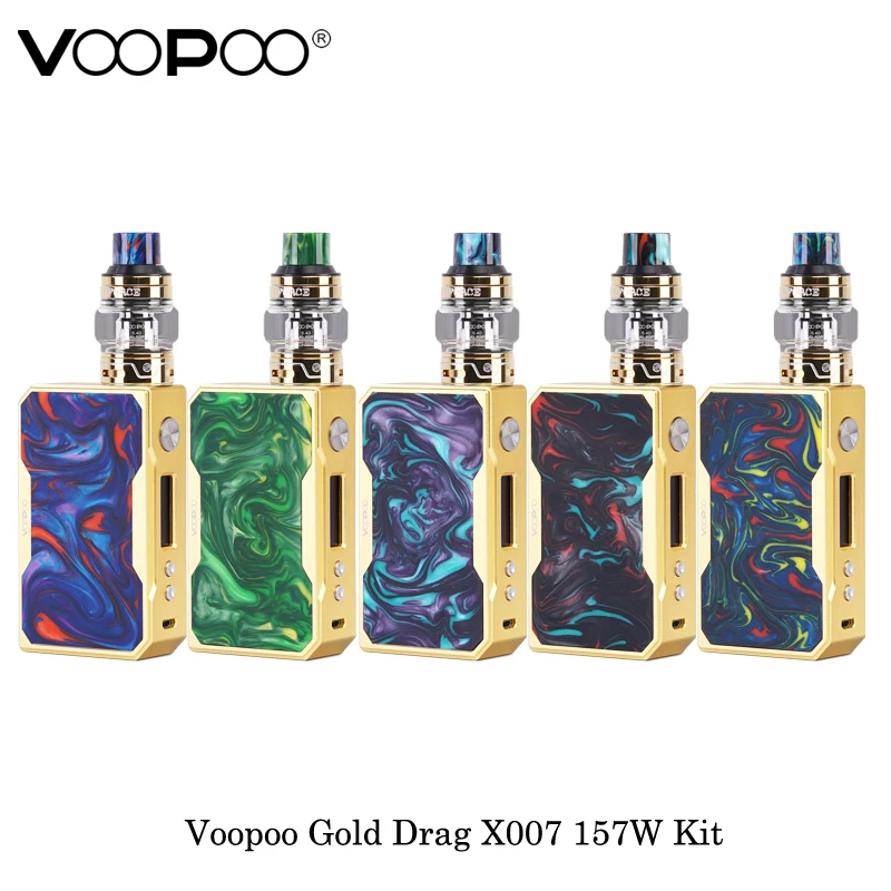 

electronic cigarette Original Voopoo Drag X007 157W Box Mod With 1.8ml Uforce U2 Sub Ohm Tank Black/Silver/Gold Resin Board Vape