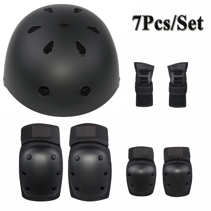 

SJ-Maurie 7pcs/Set Knee & Elbow Protective Gear Pads Set for Scooter Cycling Roller Skating Protector Helmet+ Knee Elbow Pads