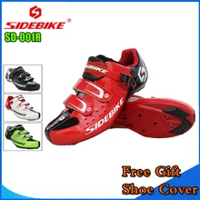 Sidebike Unisex Bicycle Road Cycling Shoes Breathable MTB Non-Slip Road Bike Lock Shoes Zapatillas Ciclismo Bicicleta SD01 RED