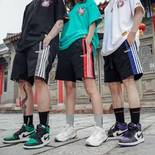 Шорты для женщин для мужчин прилив бренд три бары шить контрастных цветов свободного кроя брюки девочек повседневное студентов