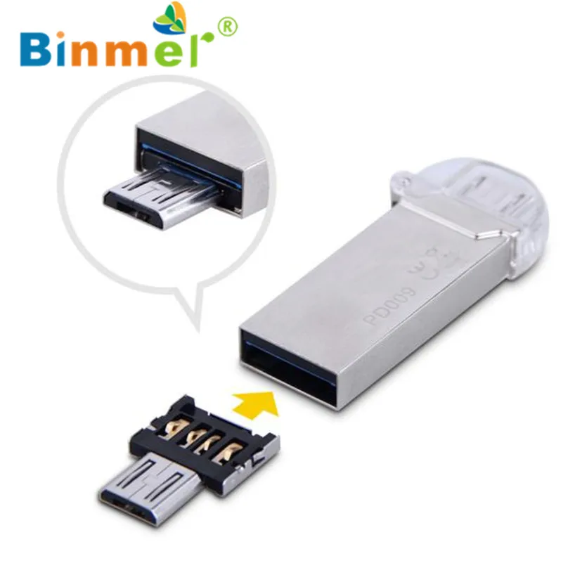 Binmer 2017 Бесплатная доставка 2 шт. микро USB штекер гнездо OTG адаптер конвертер для