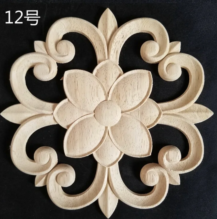 2pcs/lot Diameter:200mm. thickness:8mm Wood carved circular decals Applique door decals flowers 2pcs/lot Diameter:200mm. thickness:8mm Wood carved circular decals Applique door decals flowers