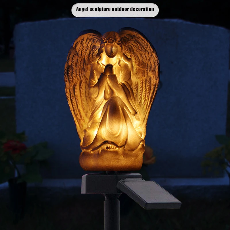 

Dropshipping Solar Night Light LED Garden Angel Lights Solar Powered Lawn Lamp Home Garden Creative European Angel Lamps