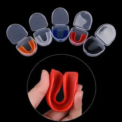 Капы с коробкой односторонняя зубы охранник Mouthguard Бесплатная Боевые искусства зуб протектор с Пластик кейс коробка анти шок 1 шт