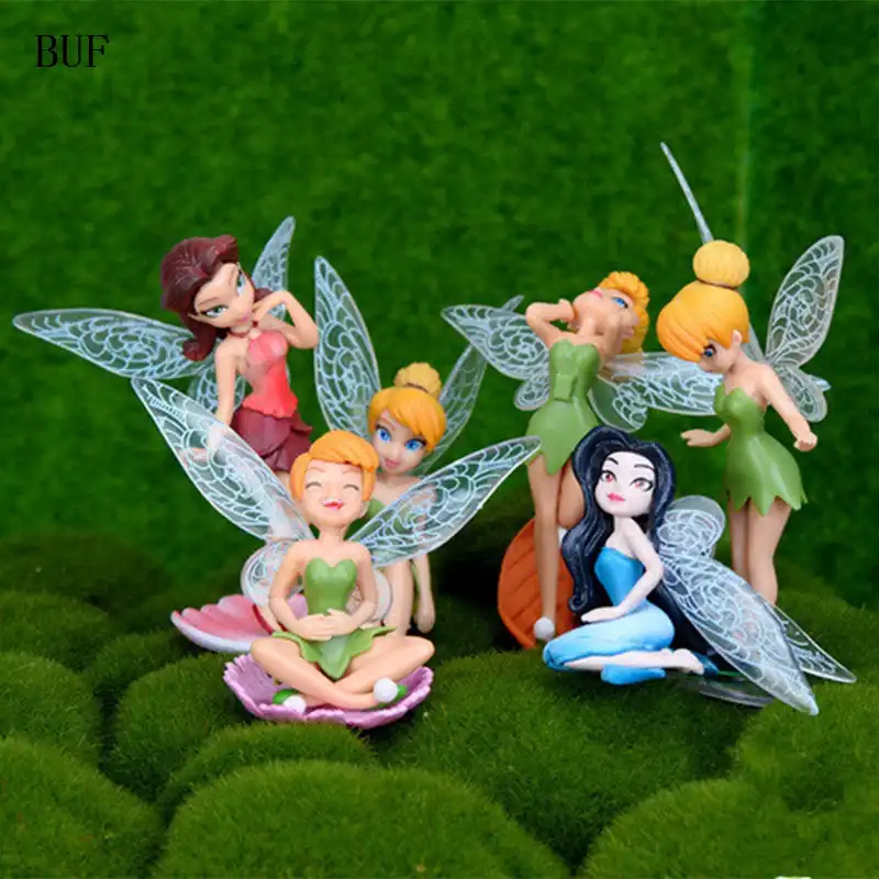 Buf 6pcs Set Angel Statue Western Garden Genie Sculpture Handmade