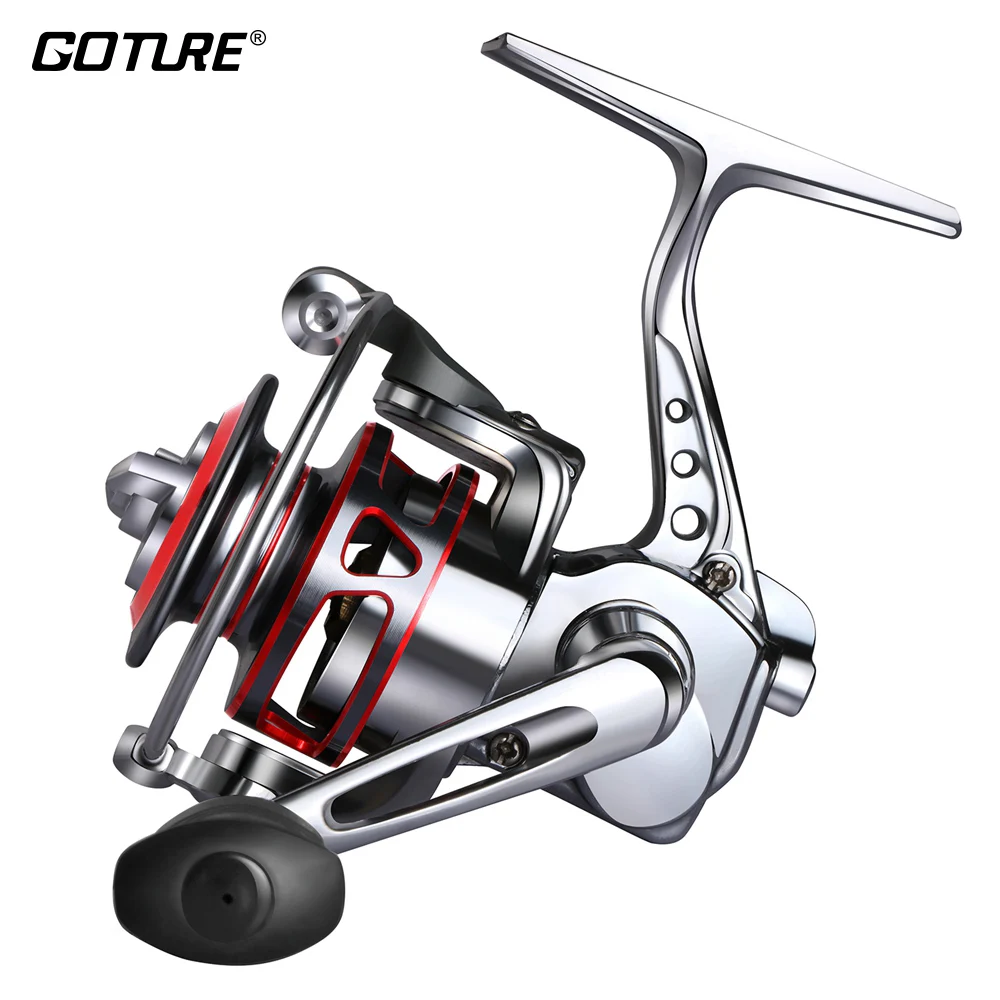 

Goture Portable Mini Fishing Reel Coil XF150 Metal Spinning Reels Ice/Winter Fishing Wheel 5.0:1 3BB Max Drag 4.5kg Silver/Brow