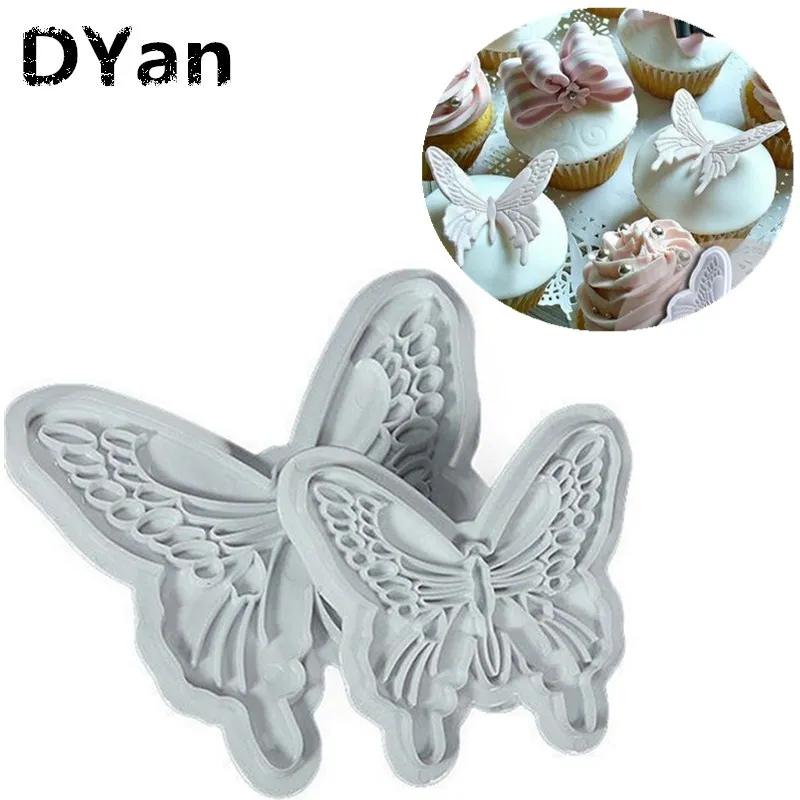 

Free Shipping Cake Baking DIY Tools 2pcs/Set Fondant Butterfly Mold Cake Cutter Cookies Sugar Craft Decorating Tool A171