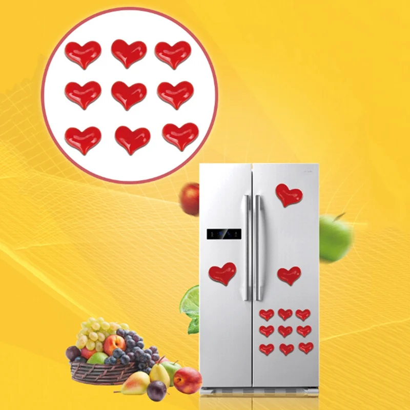 

(2 pieces/lot)Red heart Shape chocolate fridge magnets creative cartoon refrigerator magnetic stickers