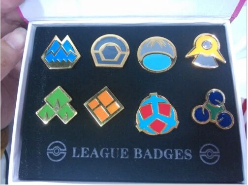 8 шт. Pokemon Pocket Monster kento Metal League Gym Badge Pin Pip Gen косплей реквизит Коллекция набор коробка