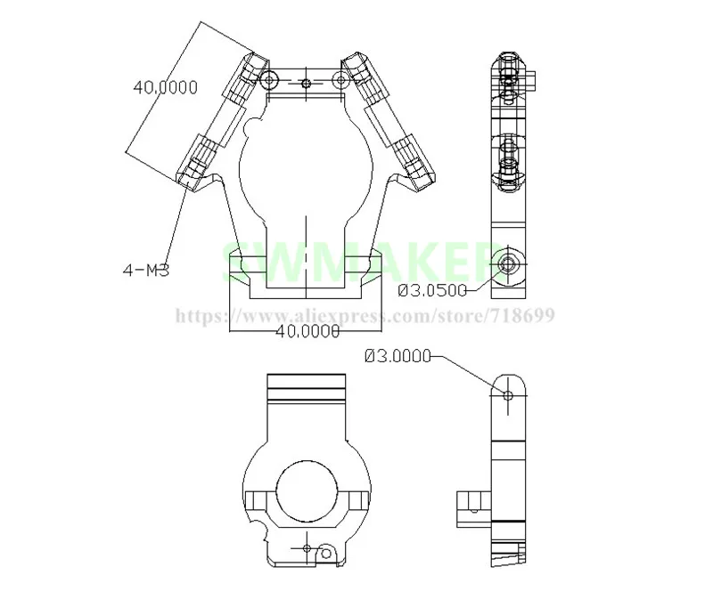 Funssor-1pcs-Delta-Kossel-3D-printer-M3-thread-V5-V6-auto-leveling-hotend-Auto-Leveler-self (2)_