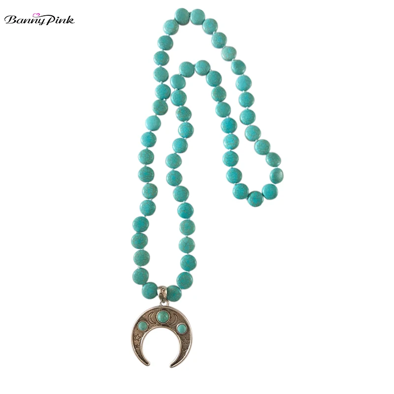 Банни розовая ручная Подушка нить с каменными бусинами ожерелье для женщин