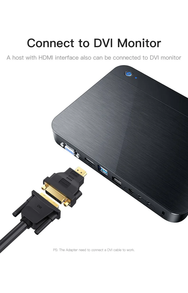 Vention HDMI DVI адаптер 1080P HD ТВ конвертер мужчин и женщин двунаправленный HDMI к DVI разъем для ПК PS3 проектор ТВ