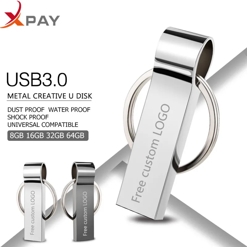 

Hot sale Usb flash drive 32GB silver 2.0 pendrive 4GB 8GB 16GB 64GB 128GB for gift usb flash memory Metal pen drive custom Logo