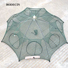 8 Hole Fishing Net Folded Portable Hexagon Fish Network Casting Nets Crayfish Shrimp Catcher Tank