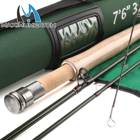 Vara de Pesca de Carbono Médio com Tubo de Cordura Haste da Mosca Maximumcatch Voar – 6’6 7′ 7’6 Ação Rápida Super Leve 6′ 30t sk
