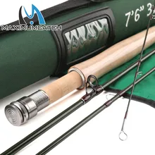 Maximumcatch 40T SK Carbon 7.6FT 3 WT Fly Fishing Rod Fast Action With Cordura Tube Super Light Fly Rod