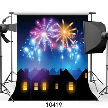

New year night fireworks photography background 3x3m Photography-studio-backdrop Fond studio photo vinyle Background photograph