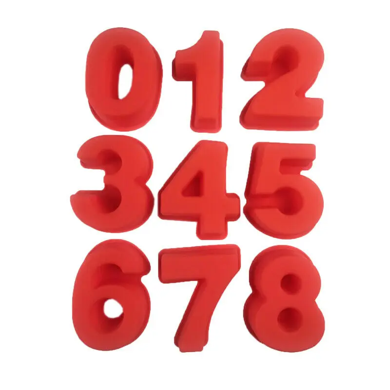 

10 Inch Number 0-9 Silicone Cake Mold Creative Digital Fondant Cake Mould Pan Baking Tools for Birthday Festivals Decoration