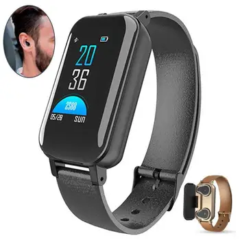 

Smart watch TWS Dual Bluetooth Headset earbuds Fitness Trackers Bracelet Sleep activity Monitoring Sports Watch Wristband Men